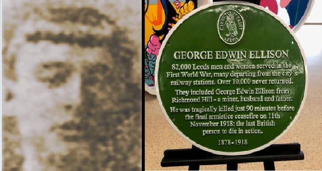 乔治·埃里森（George Ellison）在第一次世界大战中死亡的最后一名英国士兵。信用：利兹市民信托
