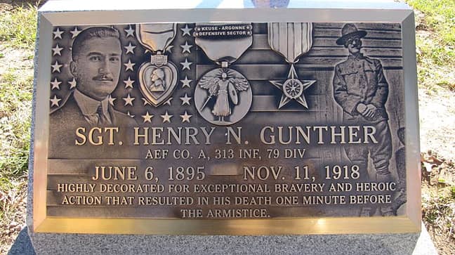 亨利·冈瑟（Henry Gunther）是第一次世界大战中最后一次死亡的美国士兵。信用：创意共享