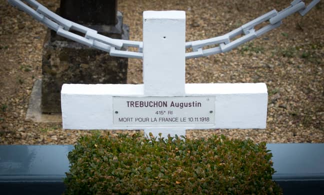 奥古斯丁·特雷布贡（Au​​gustin Trebuchon）最后一位法国士兵死亡。学分：PA
